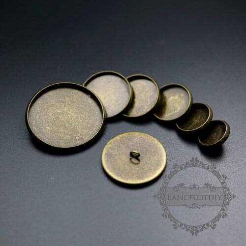12-25MM antiqued bronze color brass DIY button bezel setting 1501032