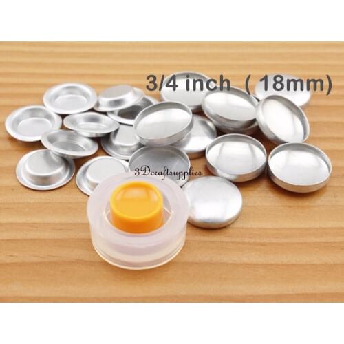 15 sets 3/4 inch (18mm ) Size 30 flat back glue on self cover buttons fabric cover buttons with tool
