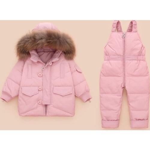 2020 Winter New Fashion Children Down Jacket Baby Ski Wear Boys And Girls Infant Parka Kids Boy Coat Snow Set Warm Outwear W561
