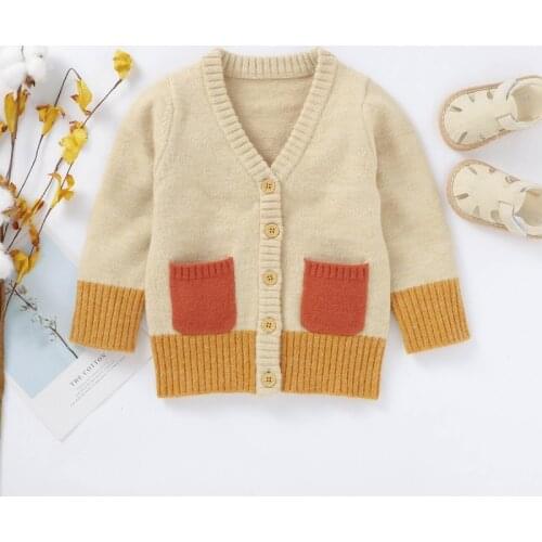 2021 Baby Boy Girl Sweater Children Kids Sweatshirt Autumn Cardigan Knitted Cotton Casual Outerwear Clothes Fall