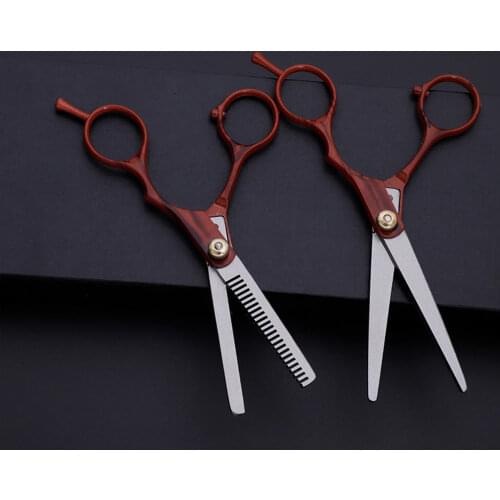 6.0 Inch Professional Hairdressing Red Hair Scissors Cutting Barber Tools Thinning Scissor Shears Salon Cut Beauty Tool