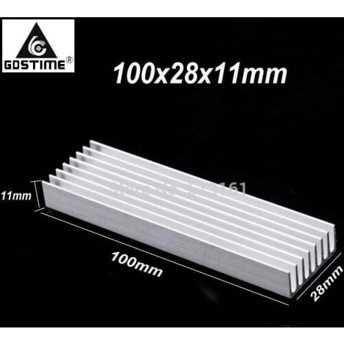 Gdstime 100x28x11mm Aluminium Radiator Heatsink Heat Sink 100mm x 28mm 11mm