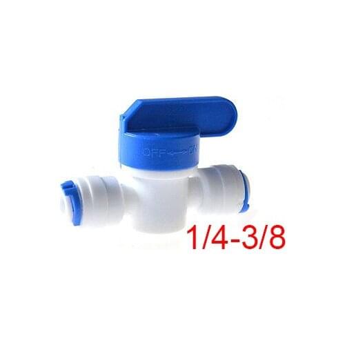 Free Shipping Reducer Straight 1/4"-3/8" OD Hose Quick Connection Ball Valve RO 2pcs