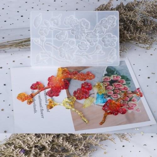 Flower Mold DIY Resin Crystal Epoxy 4 Flower Magnolia Silicone Mold Handmade Necklace Hanging