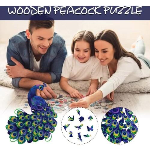 DIY Wooden Puzzles Adult And Children Educational Holiday Gift Wooden Irregular Animal Jigsaw Puzzle Educational Toys For Kids