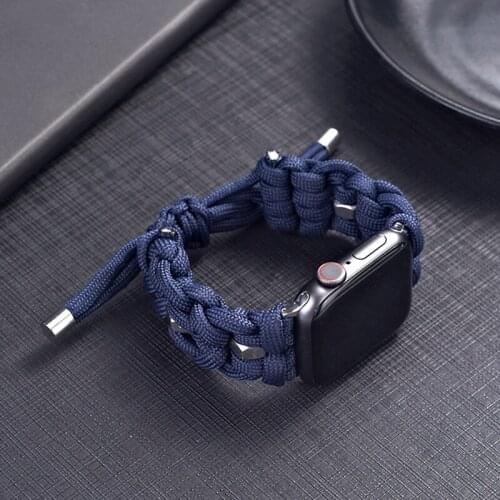 For Apple Watch 5 4 42mm 44mm Nylon Umbrella Cord Watchbands iwatch 3 2 1 38mm 40mm Apple Bracelet Strap