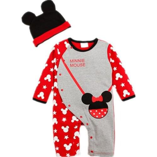 Baby Boy Clothing Mickey Baby Rompers Newborn Disney Girl&Boys Long Sleeve Infant JumpsuitCartoon Toddler Kids Clothing Bebes