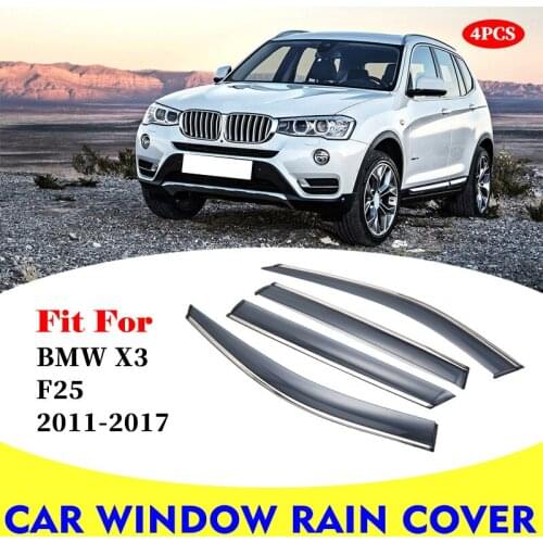 For BMW X3 F25 2011-2017 window visor car rain shield deflectors awning trim cover exterior car-styling accessories parts