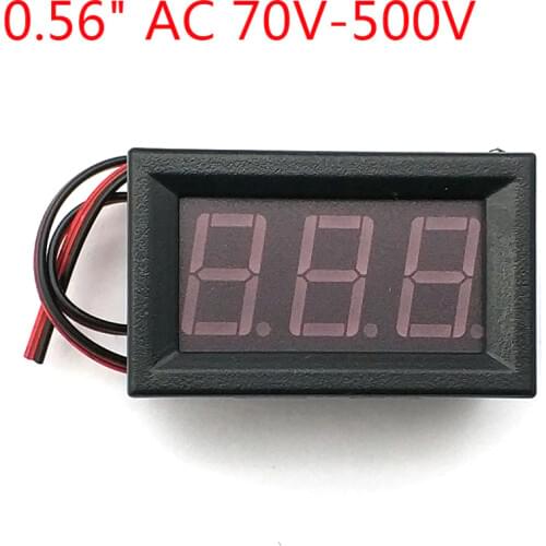 Mini 0.56 inch Voltmeter LCD Digital display Voltage Meter Panel Portable Tool with two wire AC 70V-500V
