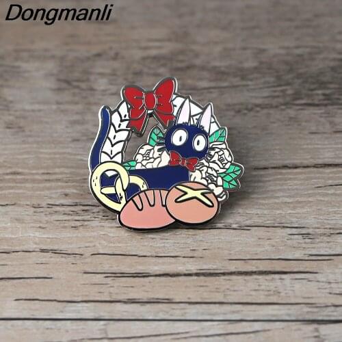 BG378 Dongmanli Cat Cartoon Pins Badges Brooches Lapel Pin Enamel Pin Backpack Bag Accessories Anime Pin