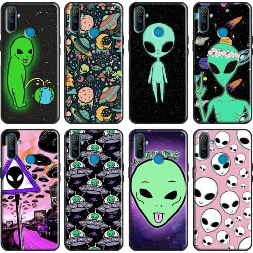 Aesthetics Cute Cartoon alien space Soft For OPPO Realme 6 7 Pro X7 X50 GT C11 C3 Cover For OnePlus 8 Pro Nord 8T 7T Phone Case