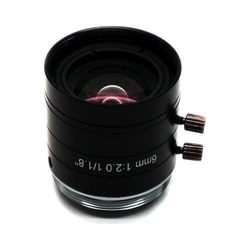 5MP 1/1.8" F2.0 Aperture C-Mount 6mm Focal Length Industrial Vision Camera Lens for Industrial Microscope