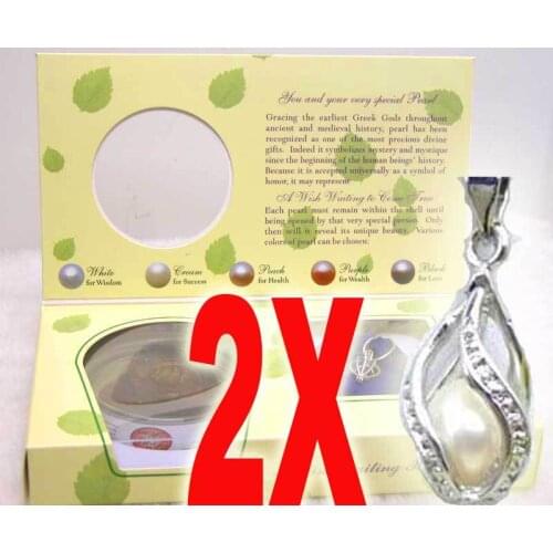 Popular Gift SALE Wholesale 2X Boxes helix(drop) pendant Wish Pearl Necklace gift set A wish waiting come true-who120_2