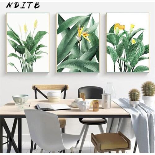 Flower Leaf Canvas Poster Nordic Landscape Print Modern Wall Art Painting Nature Decorative Picture Scandinavian Home Decor