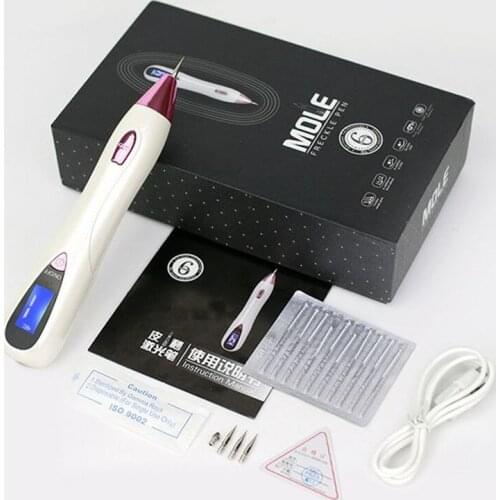 Professional Laser Freckle Removal Machine LCD Display Skin Wart Nevus Tag Tattoo Dot Mole Spot Eraser Sweep Spot Pen Kit