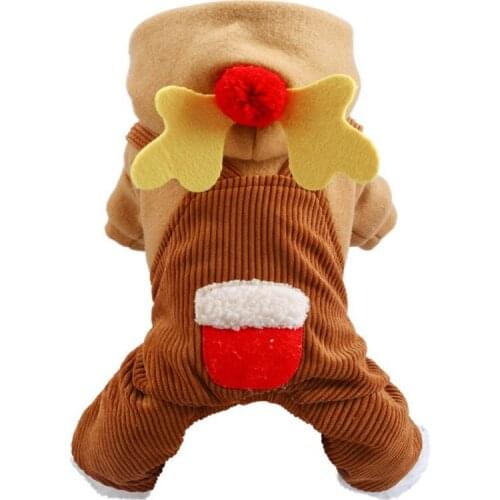 Christmas Dog Elk Cute Jumpsuit Overalls Pet Coat Jacket Puppy Dog Clothes Romper Chihuahua Bulldog Christmas Costume