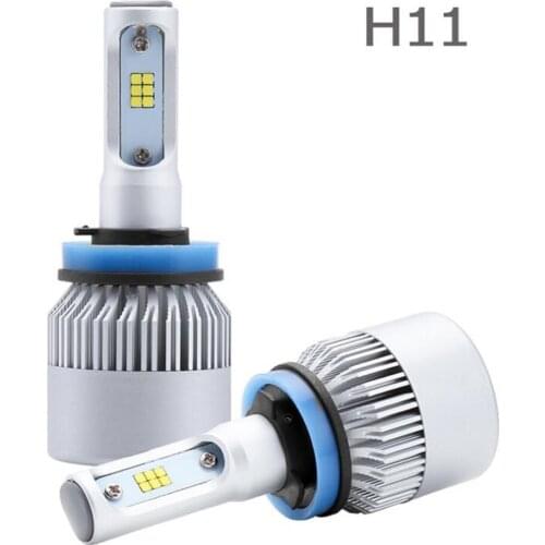 1 Set H8 H9 H11 S2 LED Headlight Super Slim Conversion Kit 72W 8000LM CSP Y19 LED Chips All-in-one Built-in Fan Driving Fog Lamp