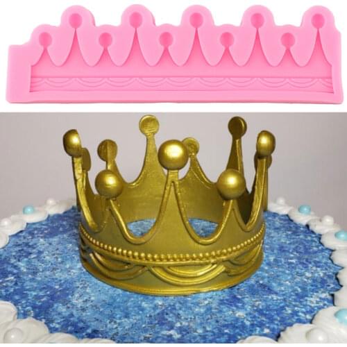3D Crown Silicone Mold Baby Birthday Cupcake Topper Fondant Cake Decorating Tools Candy Clay Chocolate Gumpaste Moulds