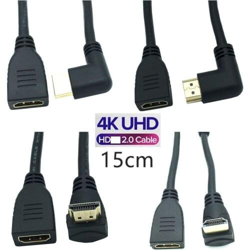 Extension Cable HDMI-compatible Up Down Right Left Angled Elbow Cord Male To Female Extender 4K@60HZ Ultra HD 3D 1080P Ethernet
