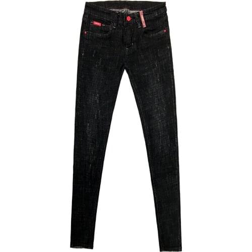 Spring autumn 2020 spirit guy Denim pants male Korean slim long pants social people ripped feet jeans bf teenagers pencil pants