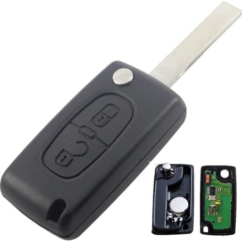 XRSHKEY 2 Button Car Remote Key 433MHz HU83 Blade with ID46 for C2 C3 C4 C5 Berlingo Picasso (CE0536 ASK/FSK, 2 Buttons VA2)