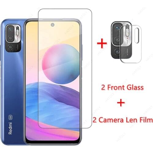 2Pcs For Xiaomi Redmi Note 10T Tempered Glass for Xiaomi Redmi Note 10T 10 5G Pro 4G Glass Film Screen Protector Camera Len Film