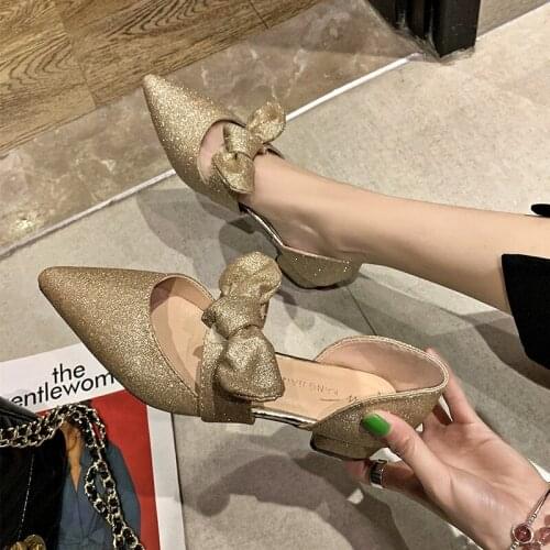 2019 New pointed sexy high heel stiletto bow womens single shoes satin was thin professional OL womens shoes U14-13