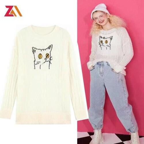 ZALady Korean chic casual tops traf autumn loose long sleeve pullover Knitted sweaters women clothes goth pull oversize femme