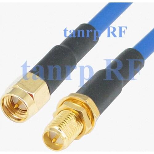10PCS 15CM coax Flexible blue jacket jumper extension cord cable RG402 6inch SMA male plug to RP SMA male RF adapter connector