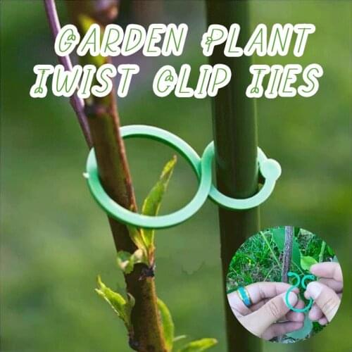 20/50/100pcs Garden Plant Twist Clip Ties Supports Connects Protection Grafting Fixing Tool For Vegetable New Tomato Growing