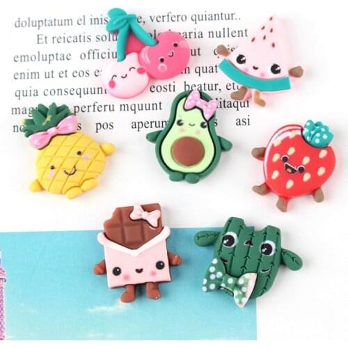 50Pcs Cartoon Fruits Flat Back Resin Embellishments DIY Craft Supplies Hair Accessories Phone Shell Patch Arts Decor Materials