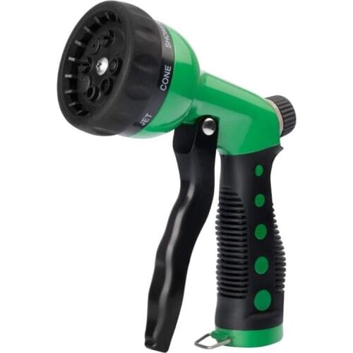 8-function metal high-pressure water gun, rotating control flow spray gun head, garden telescopic tube, car washing tool