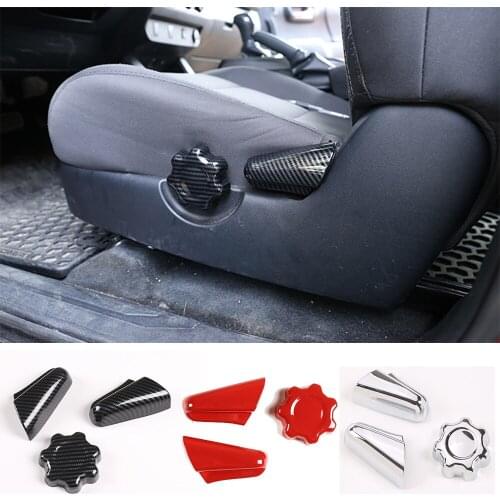 ABS Carbon Fiber Seat Adjustment Switch Button Decorative Cover Trim Fit For Toyota Tacoma 2016-2020 Car Interior Accessories
