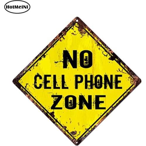 HotMeiNi 13cm x 13cm Car Styling NOCRLL PHONE ZONE Diamond Sign Rustic Chic Sign Bar Shop Car Sticker Decor Car Accessories