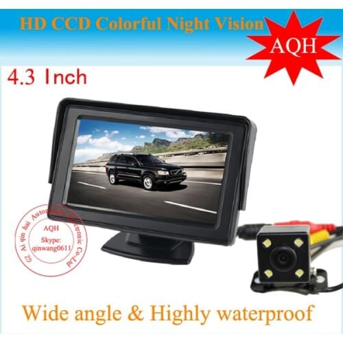 Free Shipping 4.3" TFT LCD Monitor + Car Rear View Reverse Kit IR Color Camera Waterproof Factory Promotion