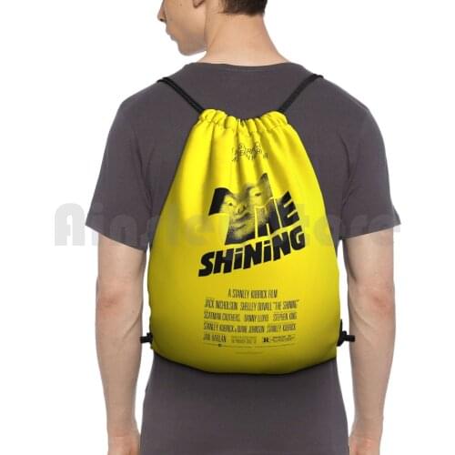 The Shining 1980-Yellow Poster Backpack Drawstring Bags Gym Bag Waterproof The Shining Jack Nicholson Shelley Duvall
