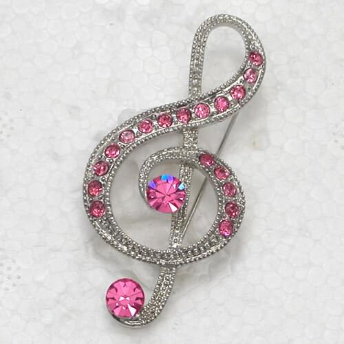 Rose Rhinestone Music note Pin brooches C917 J