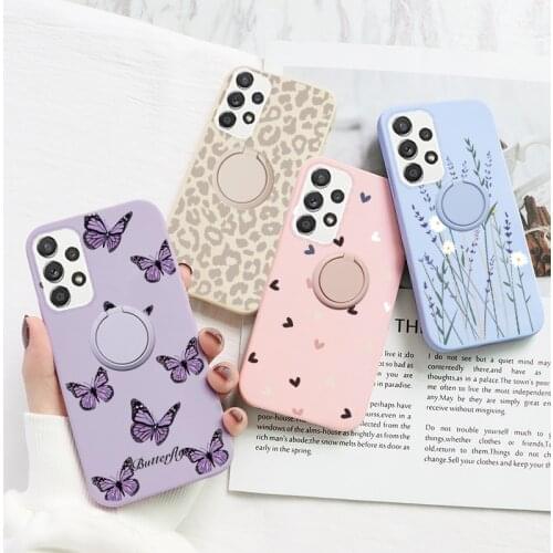 For Samsung Galaxy A52 Case 4G 5G Flower Magnetic Ring Holder TPU Phone Fundas For Samsung A52 A 52 GalaxyA52 Back Cover Bumper