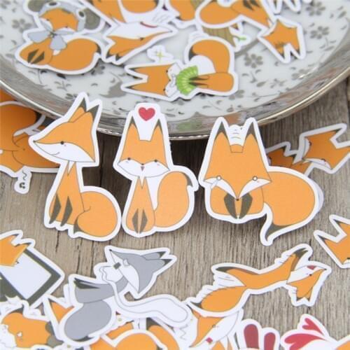40 Pcs/lot Funny little fox DIY Decorative paper Sticker Decal For Phone Car Laptop Album diary Backpack Kids Toy Stickers