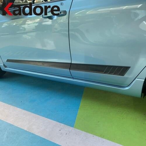 For Honda Jazz 2020 2021 Carbon Fiber Side Door Body Trim Strip Molding Stream Panel Bumper Hoods Car Styling Accessories