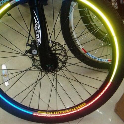 Fluorescent MTB Bike Bicycle Sticker Cycling Wheel Rim Reflective Stickers Decal for Outdoor Sports Accessories 065A