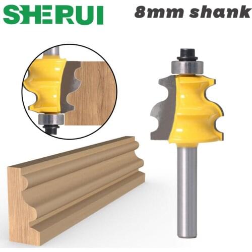 SHERUI 1pc 8mm Shank Line Router Bit Architectural Molding Woodworking Tenon Milling Cutter for Wood Machine Tool