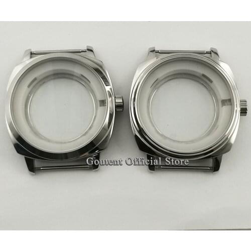 Goutent 42MM Silver Watch Case Square Case Fit NH35 NH36 ETA 2836 DG2813 Miyota 8215 821A Automatic Movement