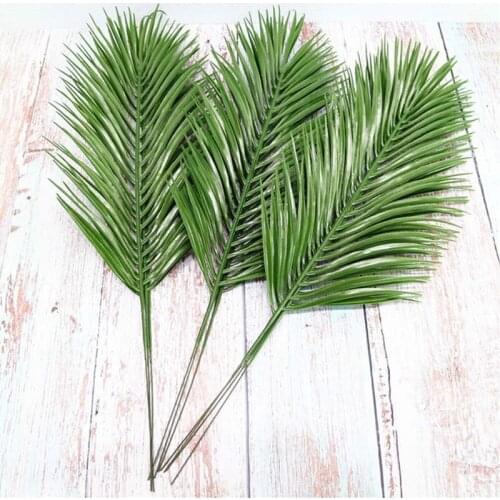 Artificial Iron Leaves Palm Tree Green Leaf Plants Plastic Potted Bonsai Leaves Garden Home Wedding Table Ornaments Decoration