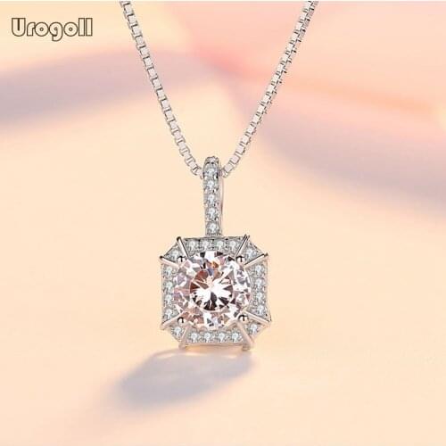 Fashion Necklace Pure 925 Sterling Silver Luxury Zirconia Pendant Necklaces For Women Girl Jewelry Accessories Gifts