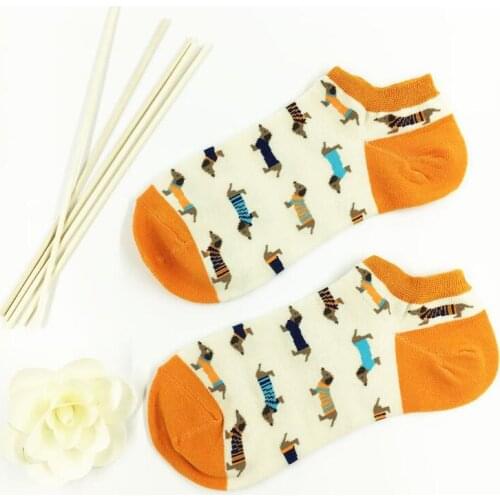 Animal Women Socks Colorful Cute Sausage Dog Cotton Cartoon Couple lady Girl Spring Summer Socks Support Wholesale Zoo