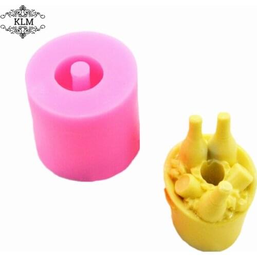 KLM New Beer Keg Silicone Mold Straw Topper Tool Clay Tool Cake Decoration Accessori Tool 3D Chocolate Cookie Tool Fudge Tool
