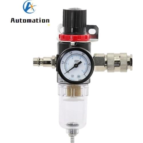 Pneumatic Air Source Treatment Filter AFR2000 Adjustable Pressure Gauge 1/4" Pressure-relief 4mm 6mm 8mm 10mm 12mm Fittings