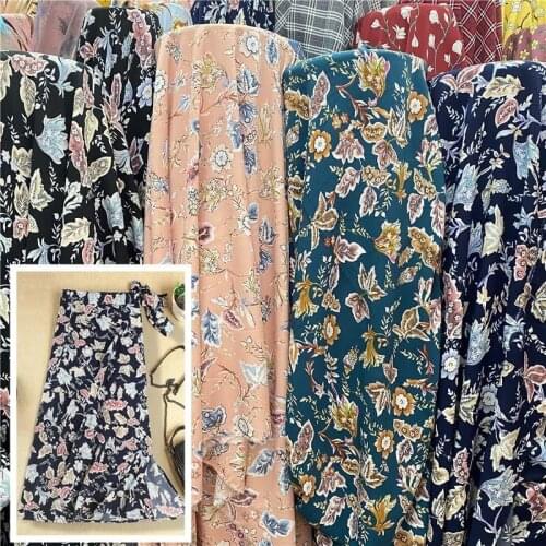 Pod Big Flower Printing Impervious Fashion Chiffon Fabric for Shirt Dress Cheongsam Net Red Hair Ribbon Streamer Clothing Fabric