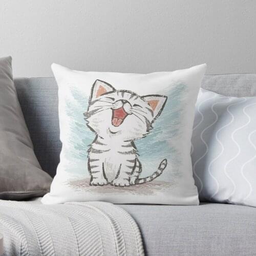 American Shorthair happy Throw Pillow Cushion Cover Polyester throw pillows case on sofa home living room car seat decor 45x45cm